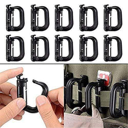 Survival Gears Depot Survival Gears 10 Pack Multipurpose D-Ring Locking for Molle Webbing Straps